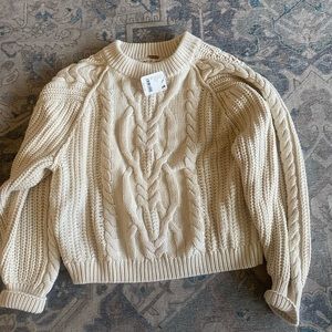 Free people cable knit sweater NWT